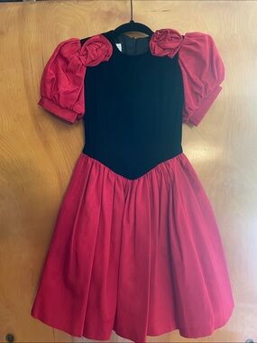 Vintage Gunne Sax Red and Black Jessica McClintock Dress kids size 8